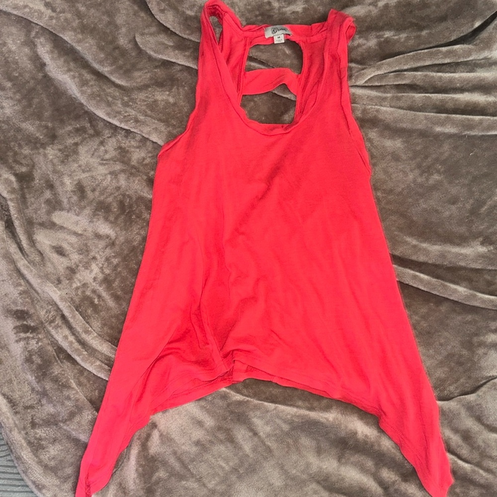 Guess Medium pink asymmetrical racer back tank top